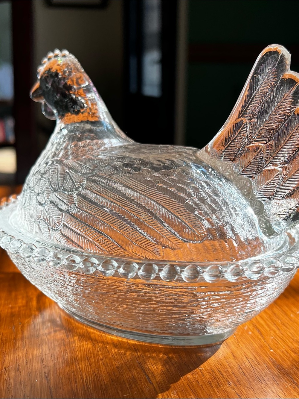 Indiana Glass Clear Hen on Nest Covered Dish - Picture 2 of 7
